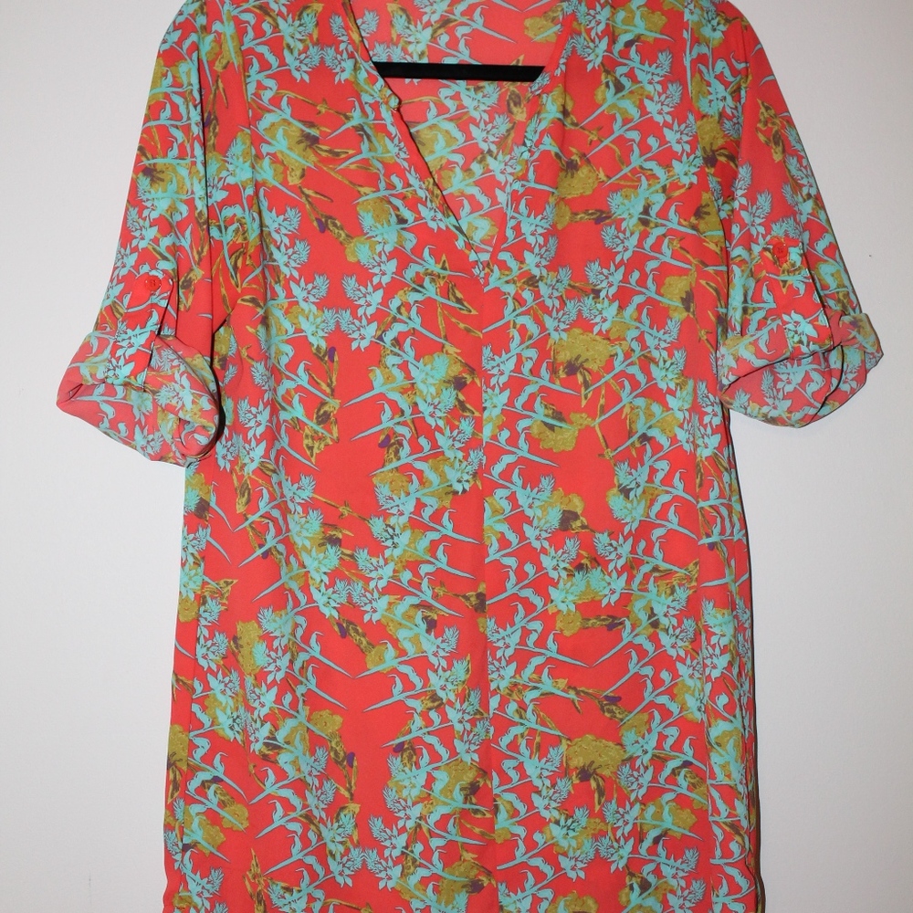 Orange Floral Tunic/Dress